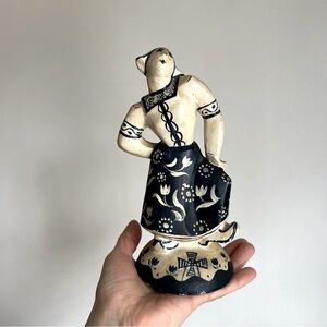 ANTIQUE VLADIMIR YOFFE PLASTER Lady Dancer FIGURINE, painted